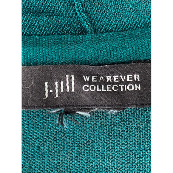 J Jill Womens Longline Duster Cardigan M/L Emerald Green Lightweight Open Front - Picture 6 of 9